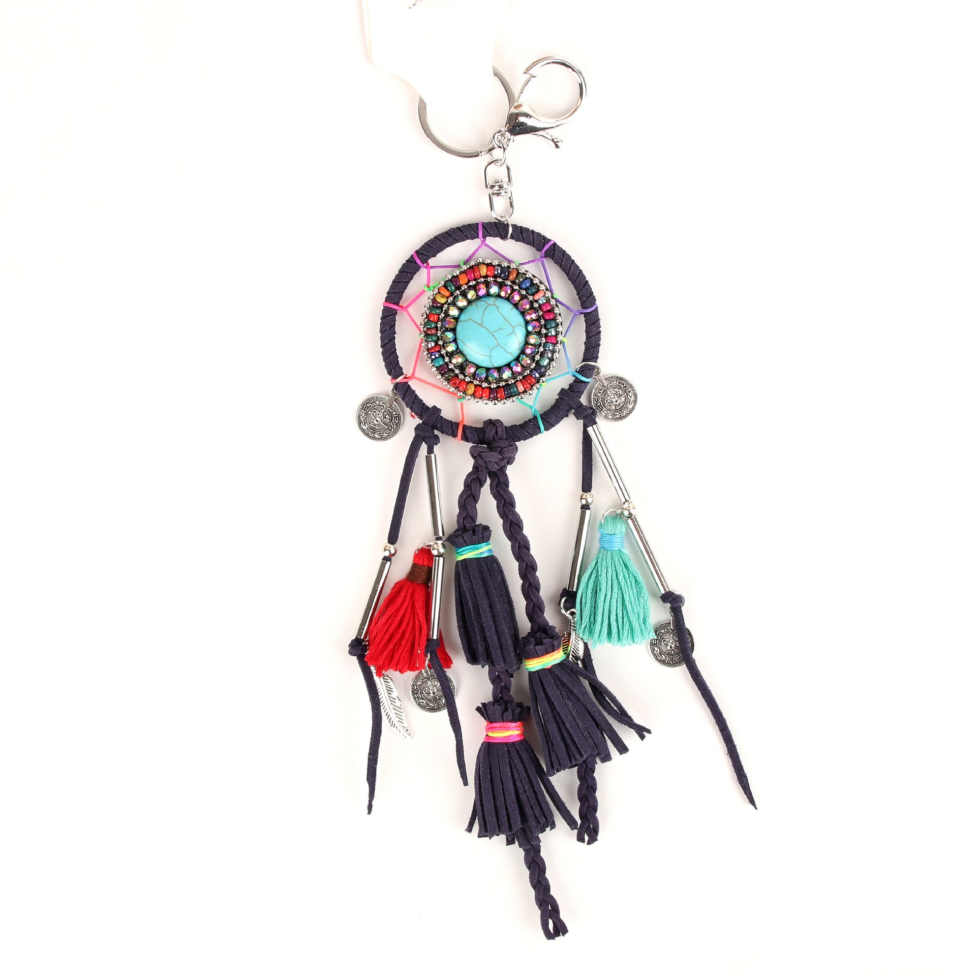 Wholesale Ethnic Color Tassel Grass Keychain Canvas